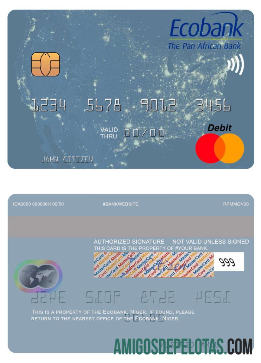 Niger Ecobank Mastercard sample